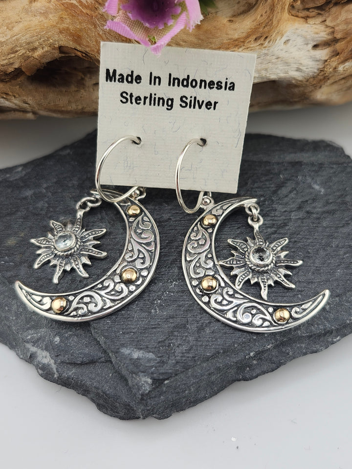 Sun & Moon Dangle Earrings