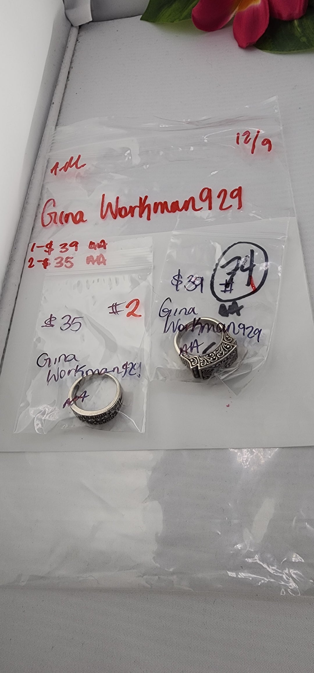 AM SHOW 48HR RESERVED FOR: Gina Workman929 - 12/9/2025 FL tiktok Live Show - 2 Sterling Silver Items