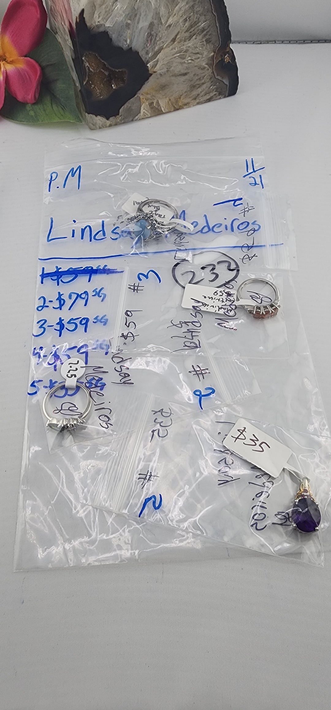 PM SHOW 48HR - RESERVED FOR: Lindsay Medeiros - 11/21/2025 tiktok Live Show - 4 Sterling Silver Items