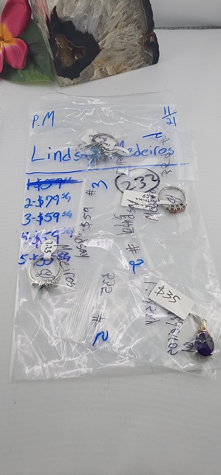 PM SHOW 48HR - RESERVED FOR: Lindsay Medeiros - 11/21/2025 tiktok Live Show - 4 Sterling Silver Items