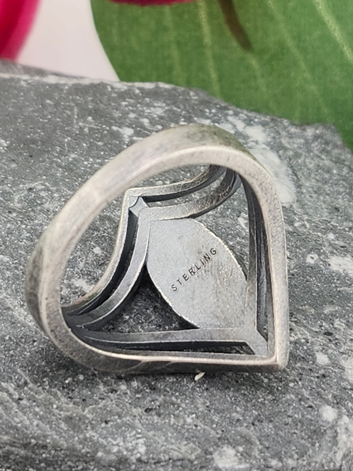 Oxidized Marquee Bumblebee Jasper Ring Size 8