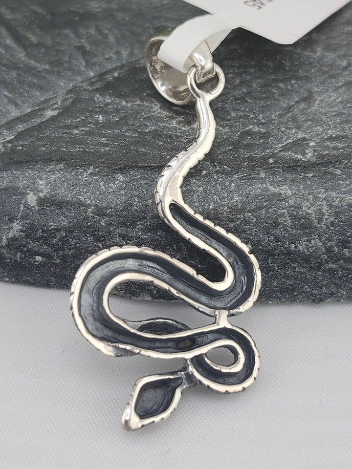 Designer SOMS 925 Sterling Silver Snake Pendant