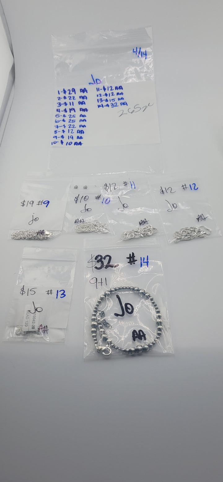 RESERVED FOR: Jo - 4/14/2025 tiktok Live Show - 14 Sterling Silver Items