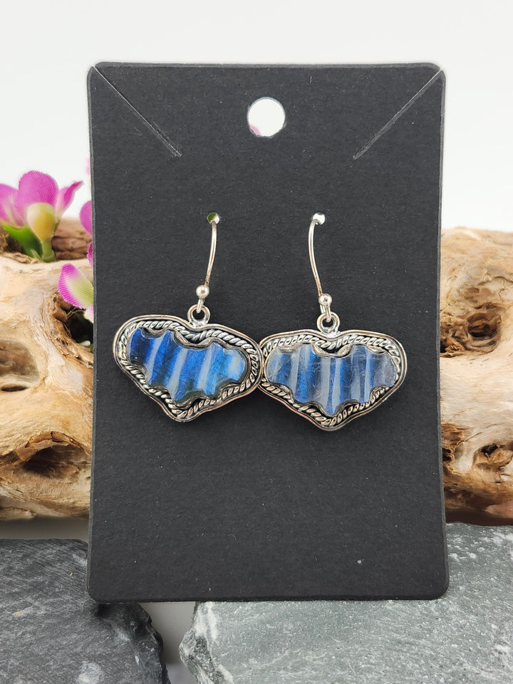 Blue Labradorite Bat Dangle Earrings