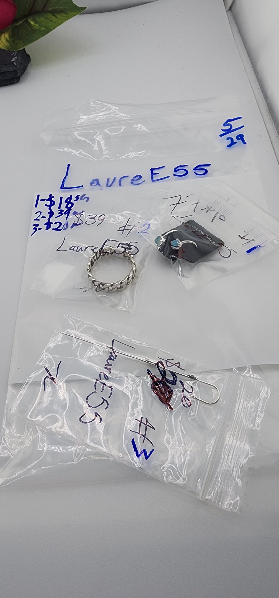RESERVED FOR: LaureE55 - 5/29/2025 tiktok Live Show - 3 Sterling Silver Items
