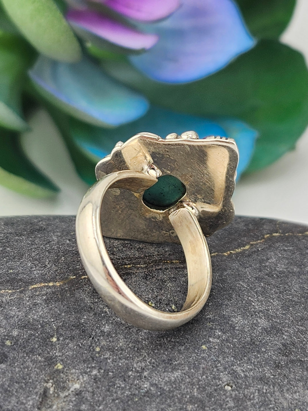 Kingman Turquoise and 925 Sterling Silver Ring - Size 6