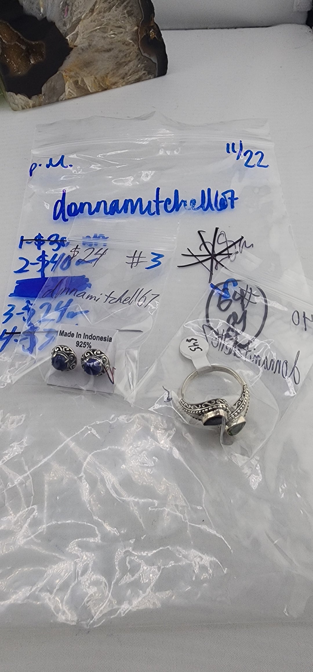 PM SHOW 48HR - RESERVED FOR: donnamitchell67 - 11/22/2025 tiktok Live Show - 2 Sterling Silver Items