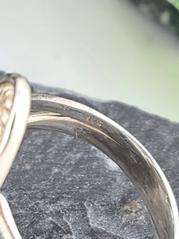 Australian Opal Doublet and 925 Sterling Silver Ring - Size 7.5