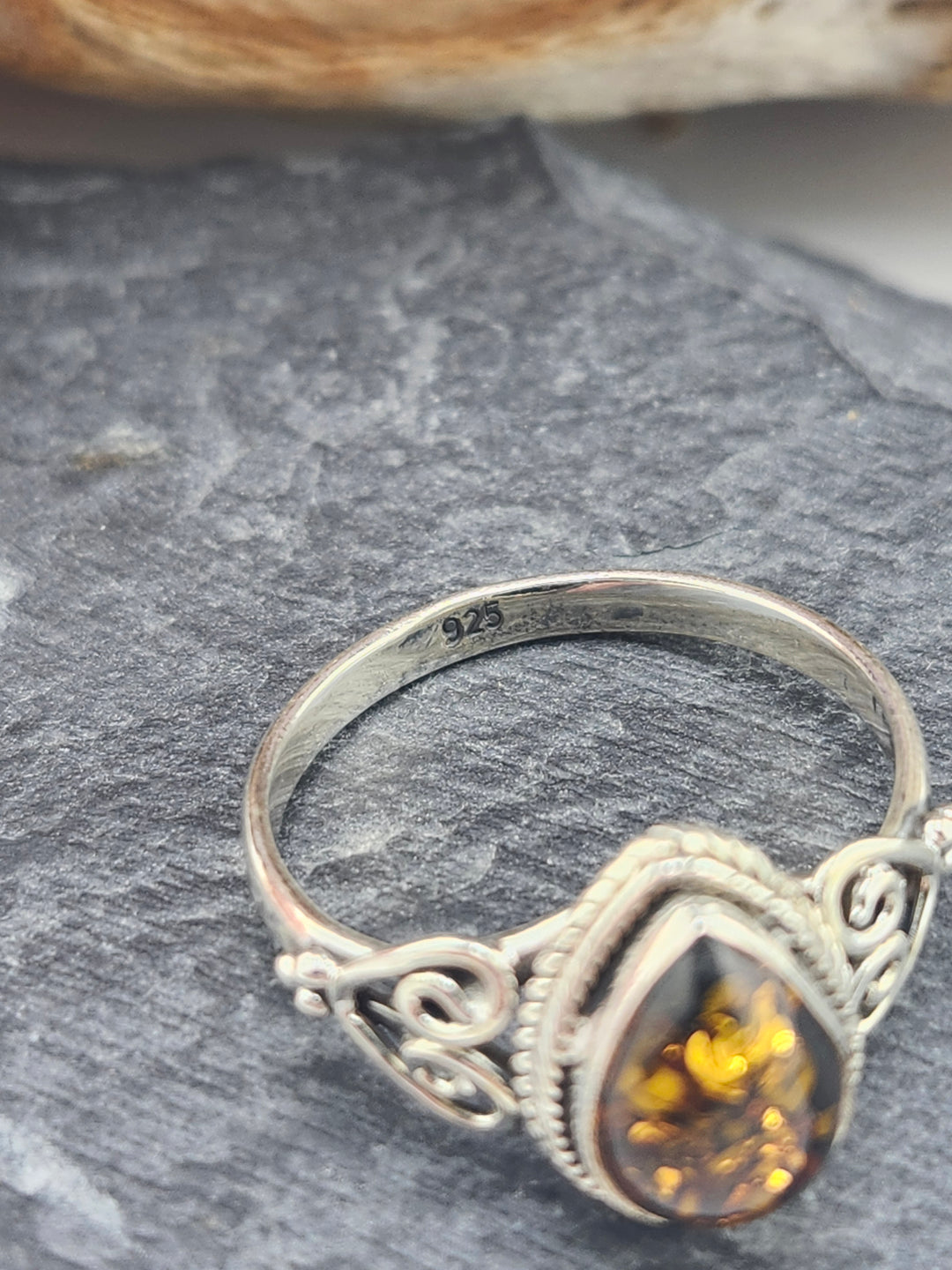 Amber Gemstone Ring
