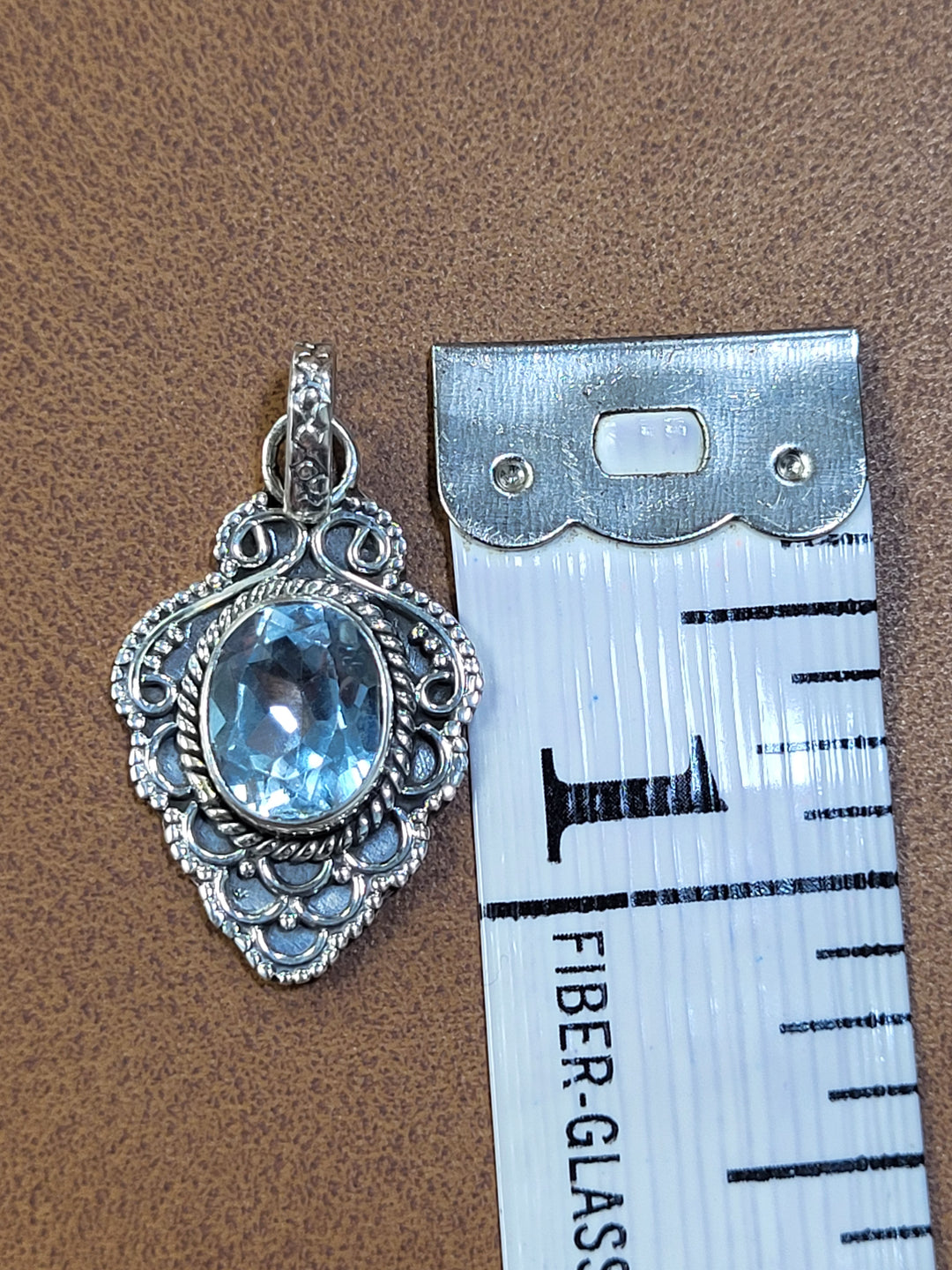 Natural Topaz Pendant 925 Sterling Silver