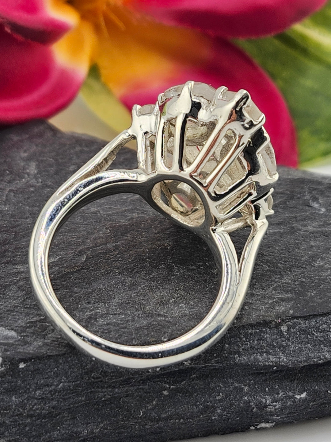 Cluster Moonstone Ring Size 8.75