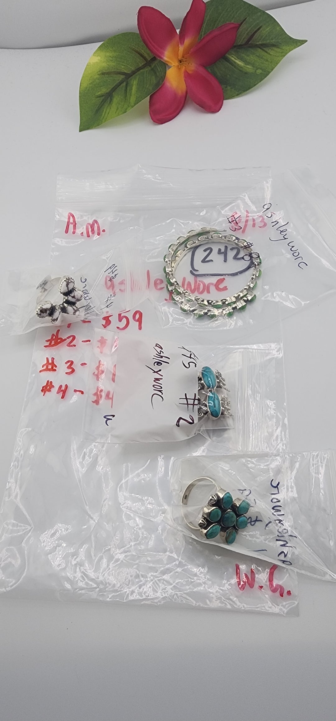 AM SHOW 48HR - RESERVED FOR: ashleyworc- 8/13/2025 FL tiktok Live Show - 4 Sterling Silver Items