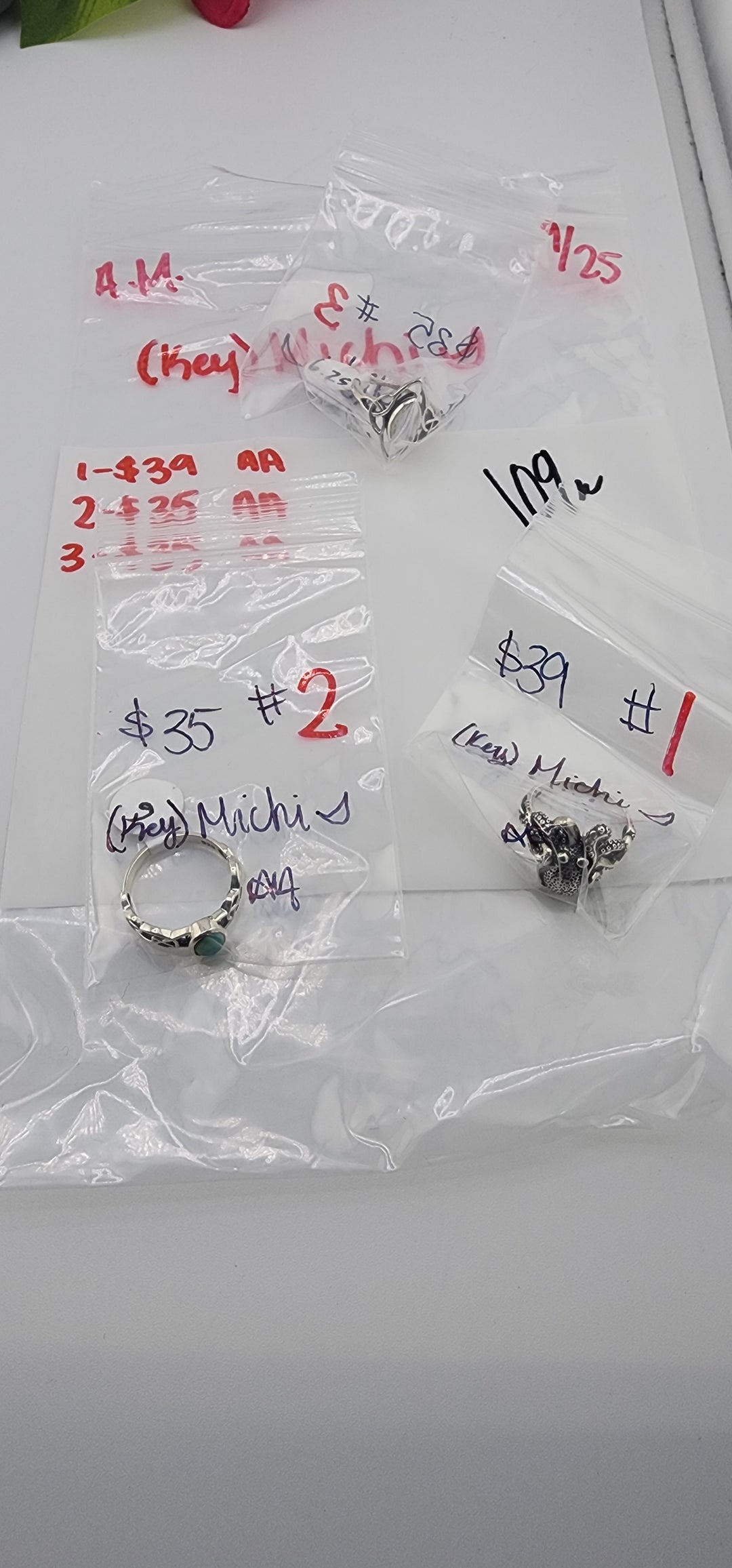 AM SHOW 48HR RESERVED FOR: 🗝️Michi🌙 - 9/25/2025 FL tiktok Live Show - 3 Sterling Silver Items