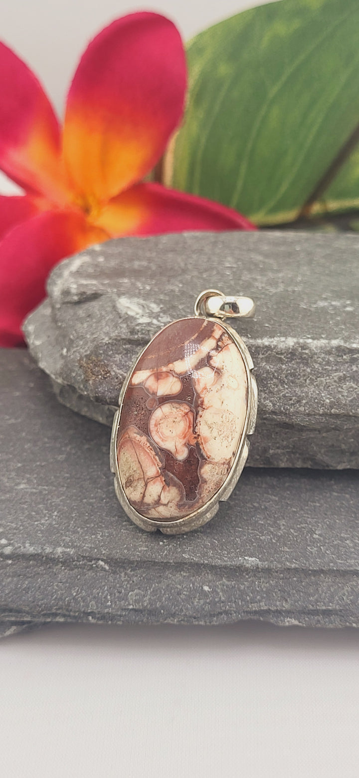Birds eye jasper sterling silver 925 pendant