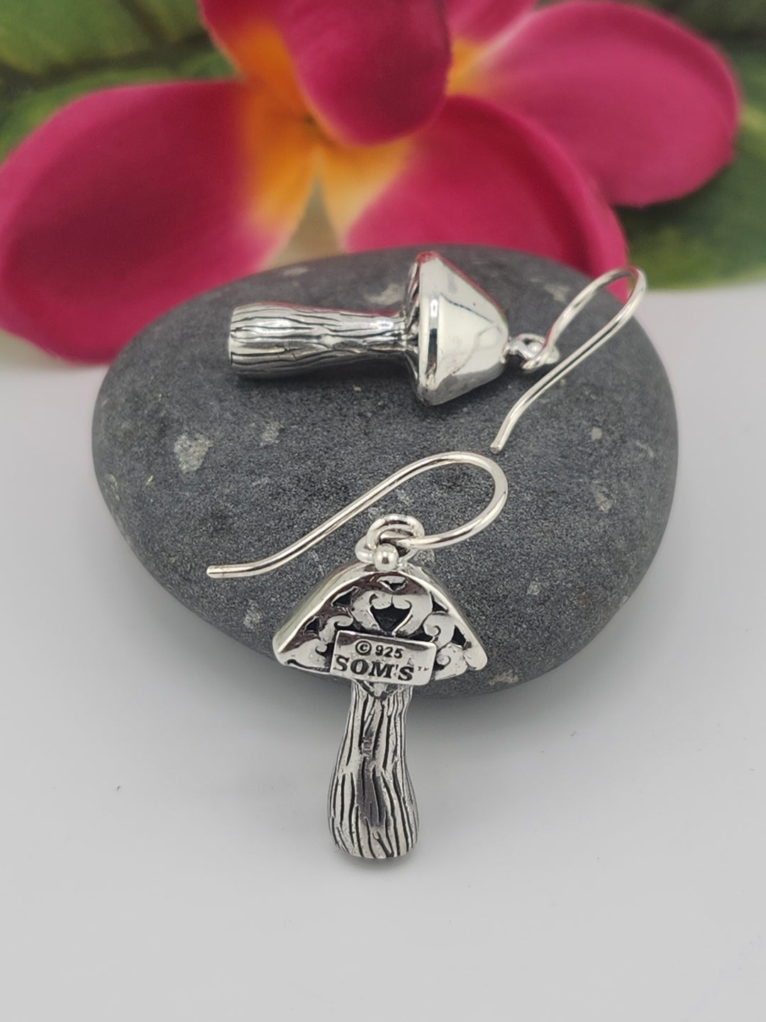 Designer SOMS 925 Sterling Silver Mushroom Earrings