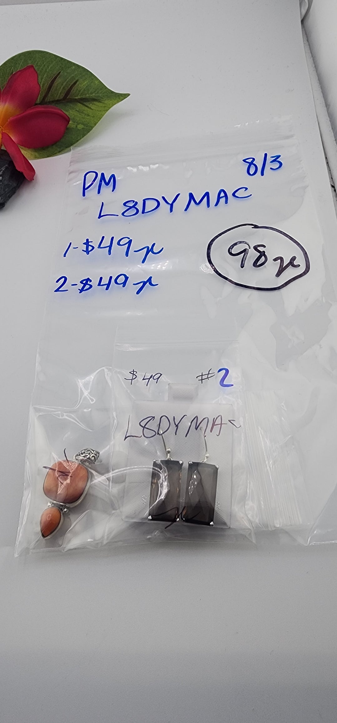 PM SHOW 48HR - RESERVED FOR: L8DYMAC  - 8/3/2025 FL tiktok Live Show - 2 Sterling Silver Items
