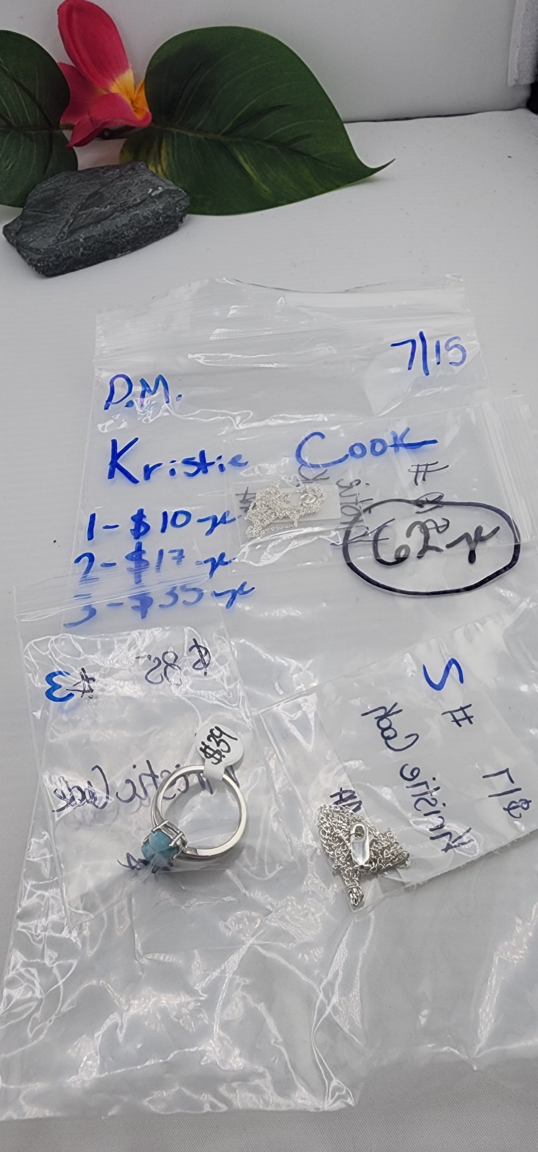 PM SHOW 48HR - RESERVED FOR: Kristie Cook - 7/15/2025 FL tiktok Live Show - 3 Sterling Silver Items