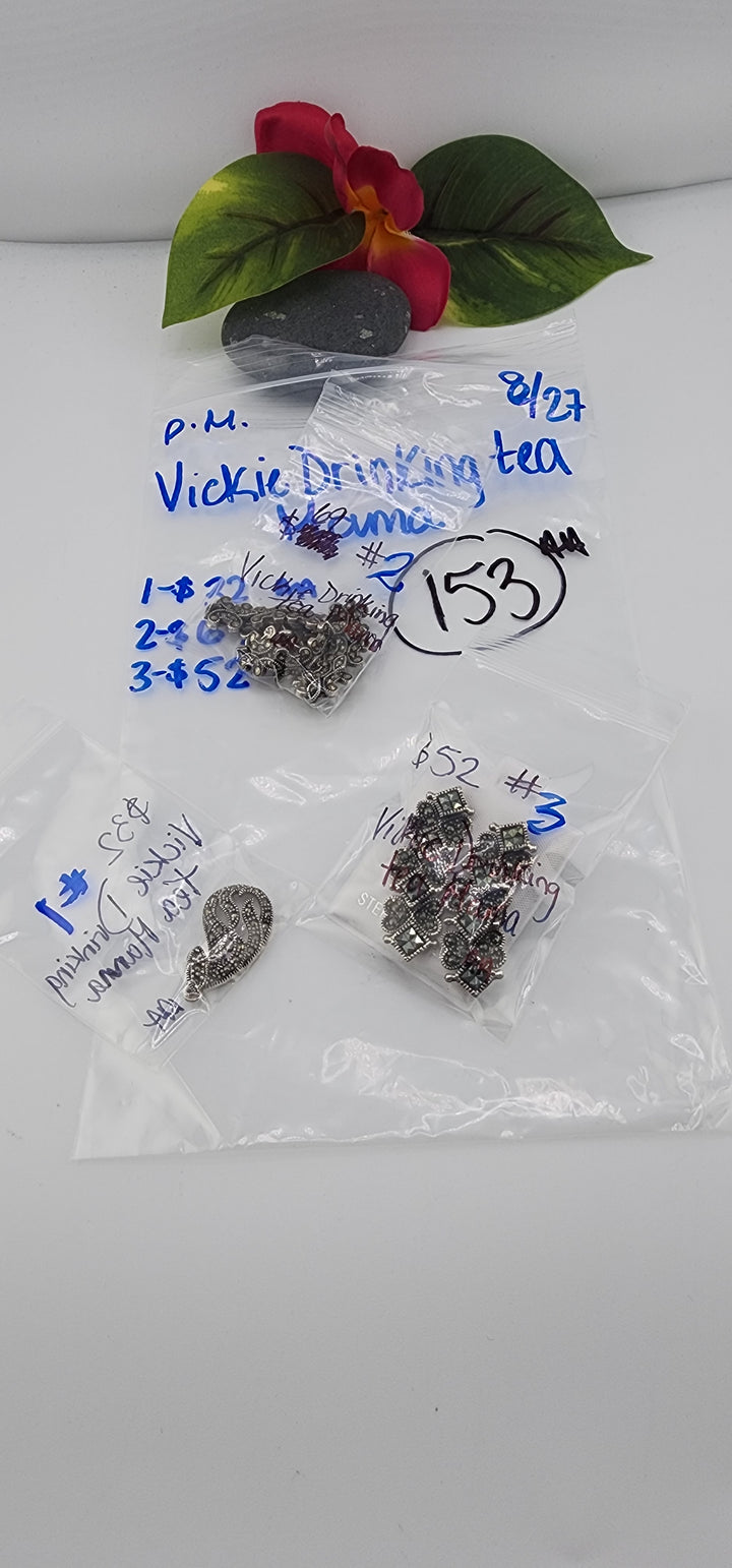 PM SHOW 48HR - RESERVED FOR:  - Vickie Drinking tea Mama - 8/27/2025 FL tiktok Live Show - 3 Sterling Silver Items