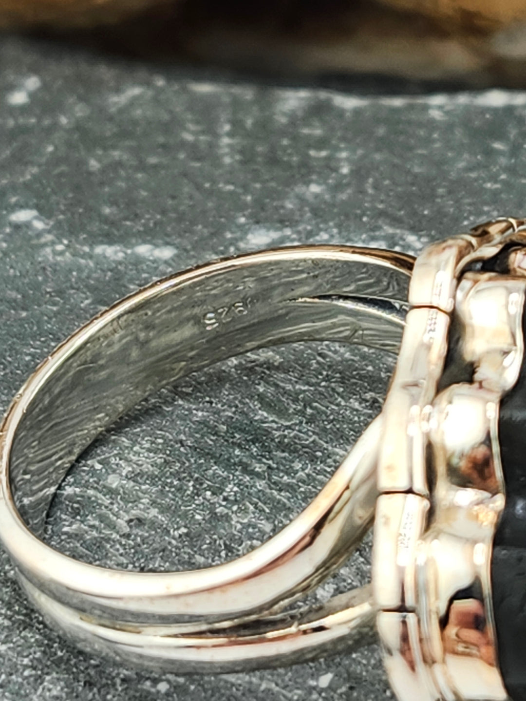 Blue Labradorite Bat Ring Size 7