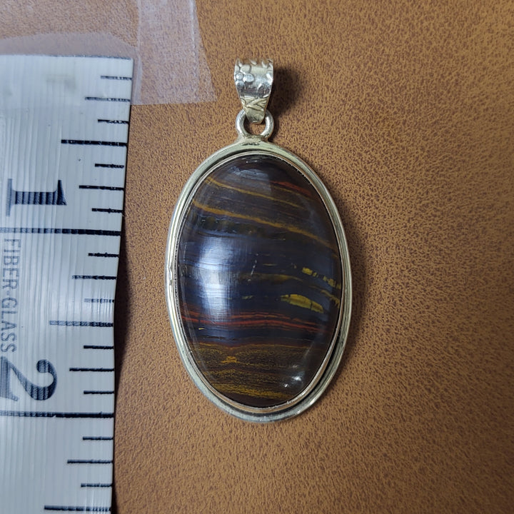 Iron Tiger's Eye 925 Sterling Silver Pendant