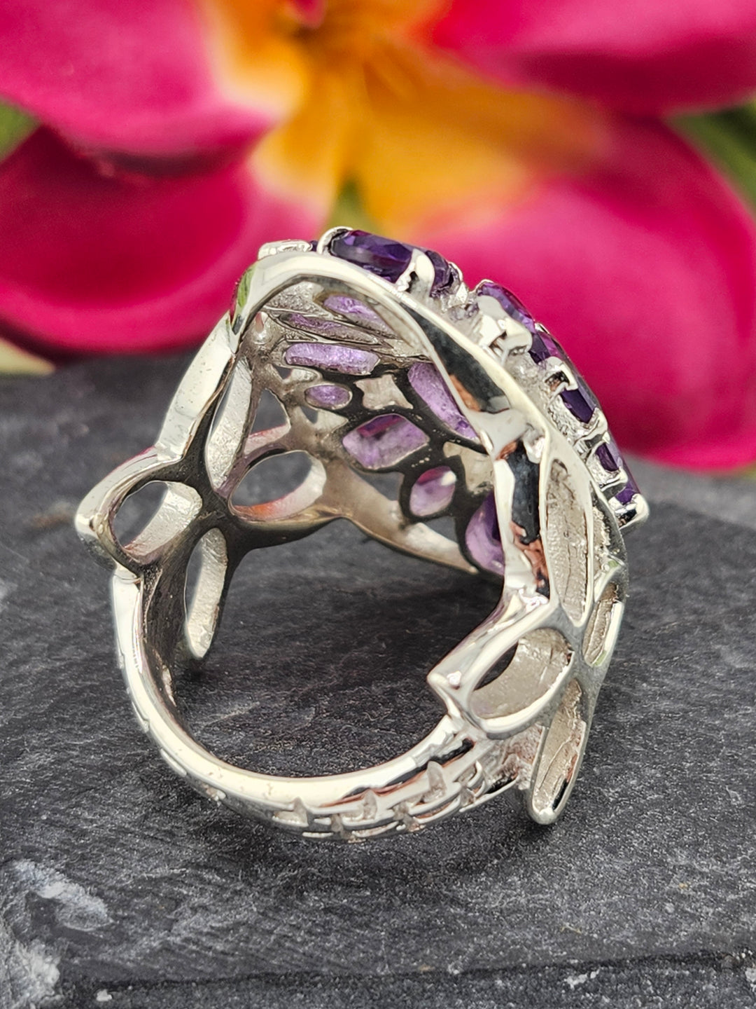 Cluster Amethyst Ring Size 8