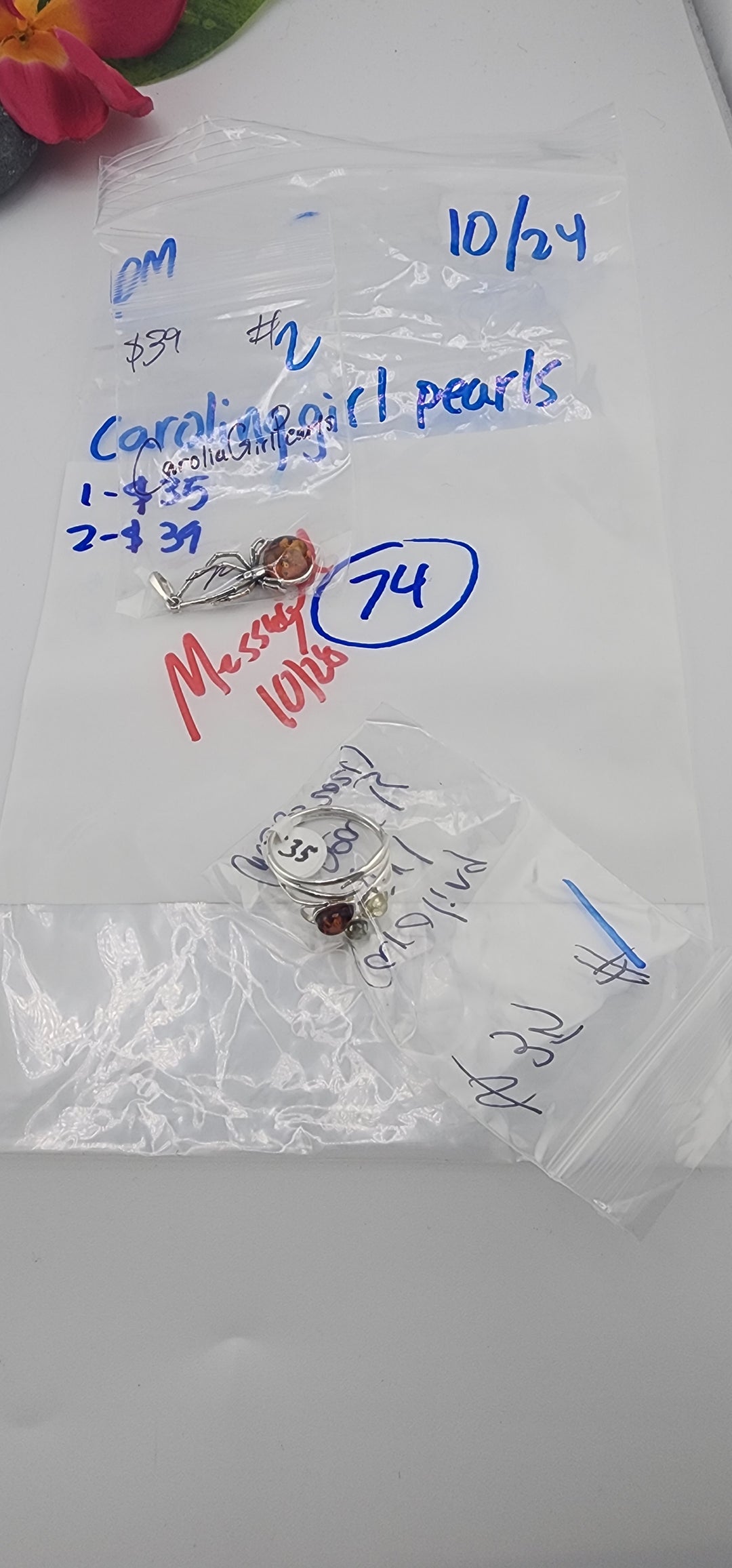 PM SHOW 48HR - RESERVED FOR: CarolinaGirlPearls - 10/24/2025 FL tiktok Live Show - 2  Sterling Silver Items
