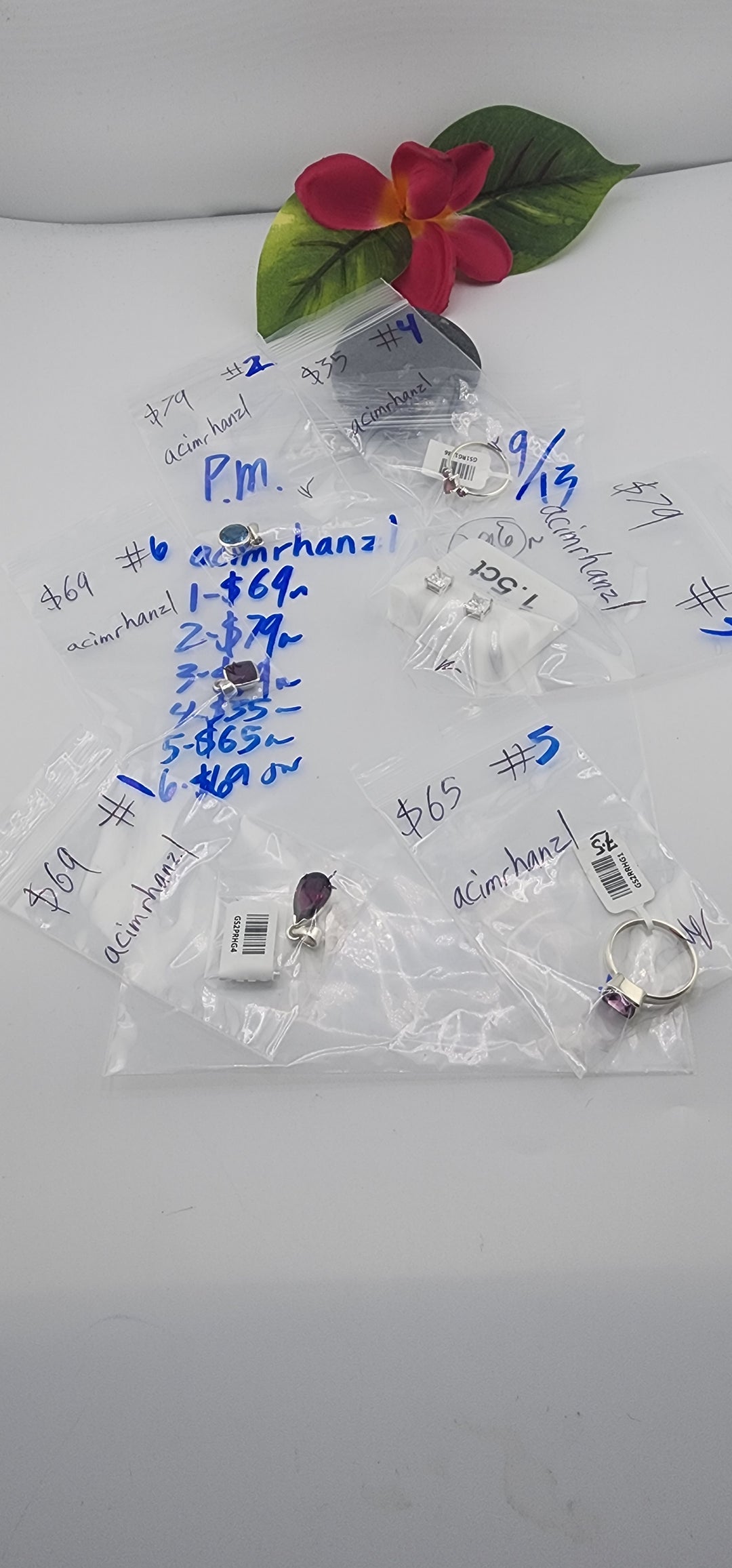 PM SHOW 48HR - RESERVED FOR: acimrhanzl - 9/13/2025 FL tiktok Live Show - 6 Sterling Silver Items