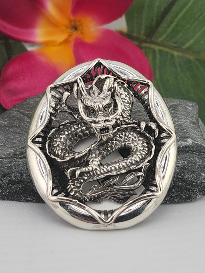 Designer SOMS 925 Sterling Silver Dragon Pendant/Pin