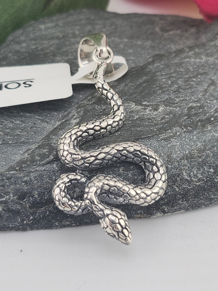 Designer SOMS 925 Sterling Silver Snake Pendant
