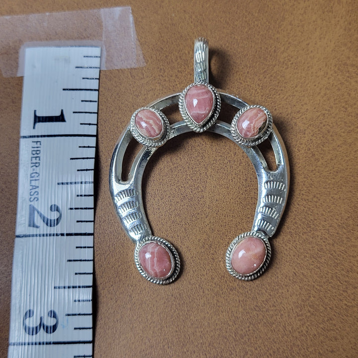 Natural Rhodochosite 925 Sterling Silver Naja Pendant