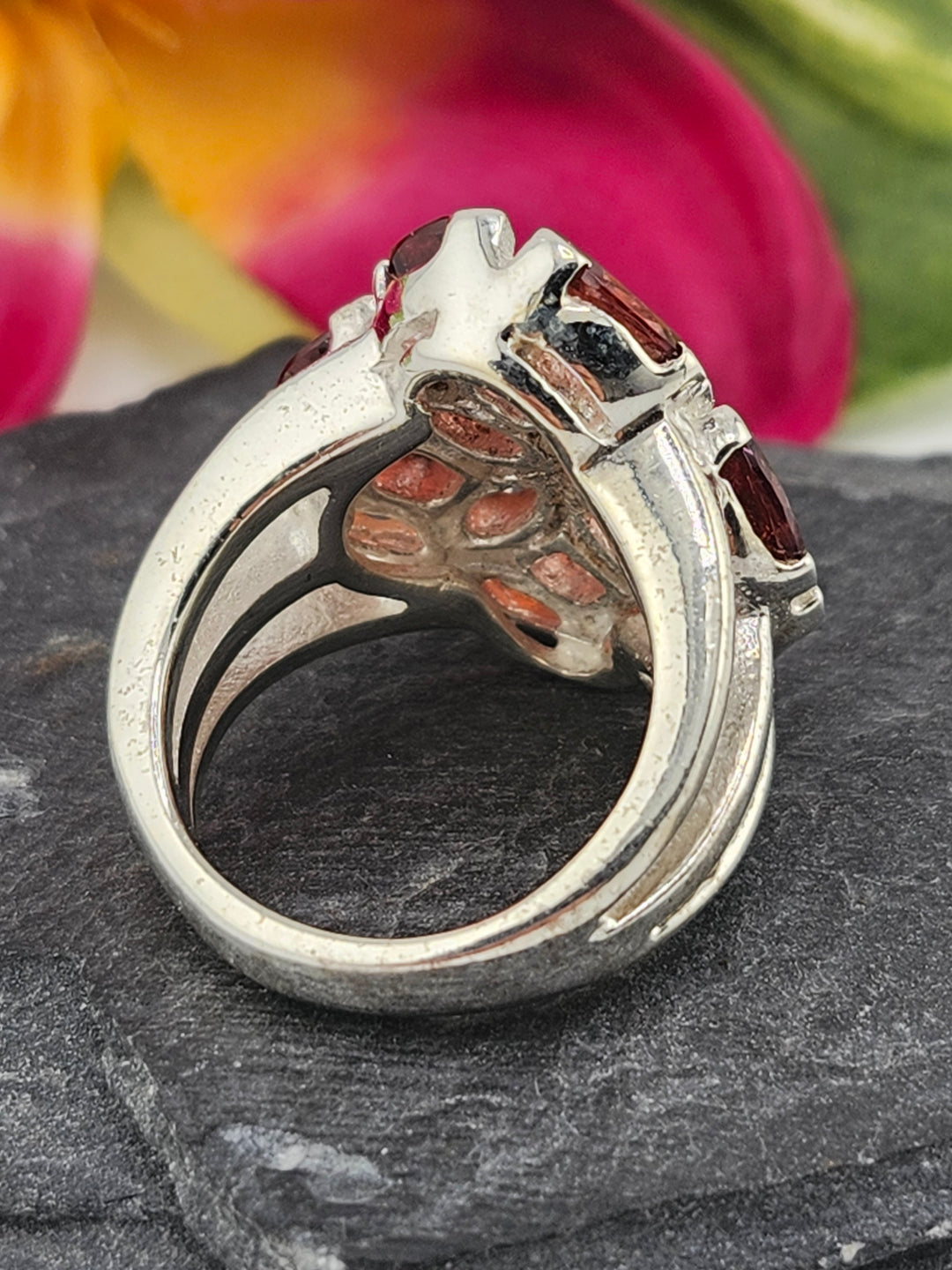 Cluster Garnet Ring Size 6.25