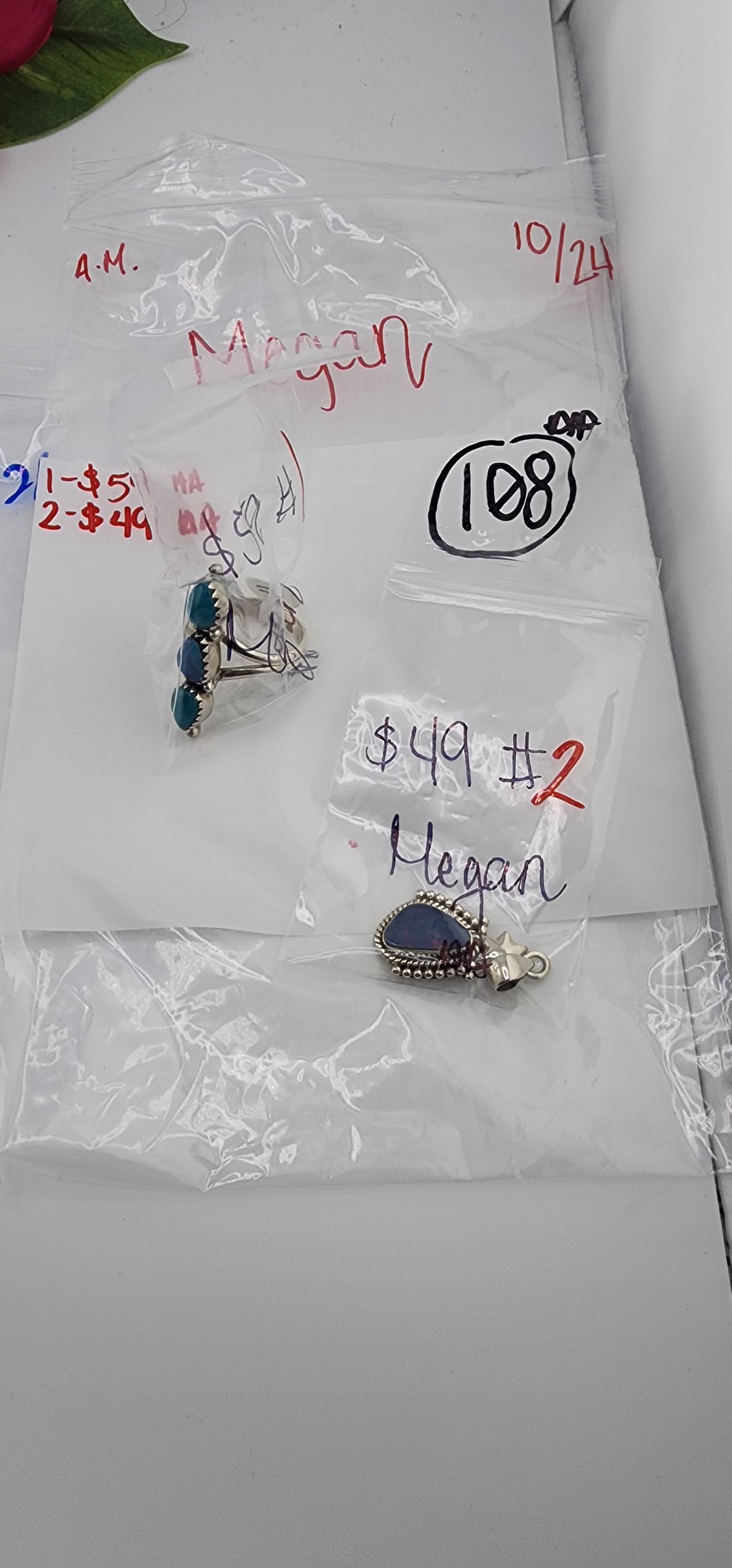 AM SHOW 48HR RESERVED FOR: Megan - 10/24/2025 FL tiktok Live Show - 2 Sterling Silver Items