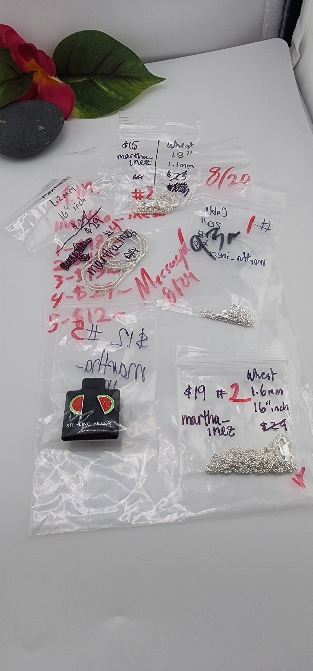 AM SHOW 48HR - RESERVED FOR: martha_inez - 8/20/2025 FL tiktok Live Show - 5 Sterling Silver Items