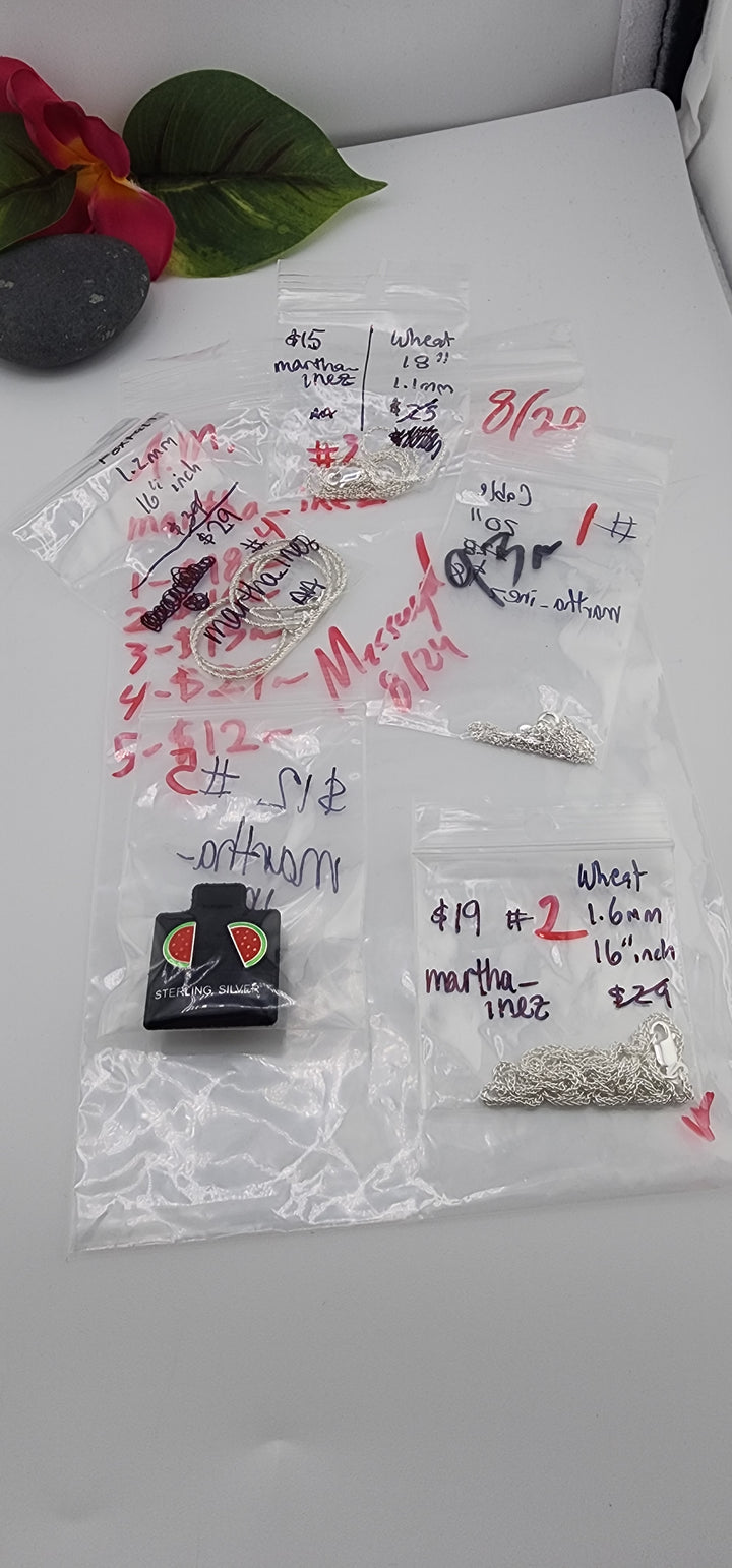 AM SHOW 48HR - RESERVED FOR: martha_inez - 8/20/2025 FL tiktok Live Show - 5 Sterling Silver Items