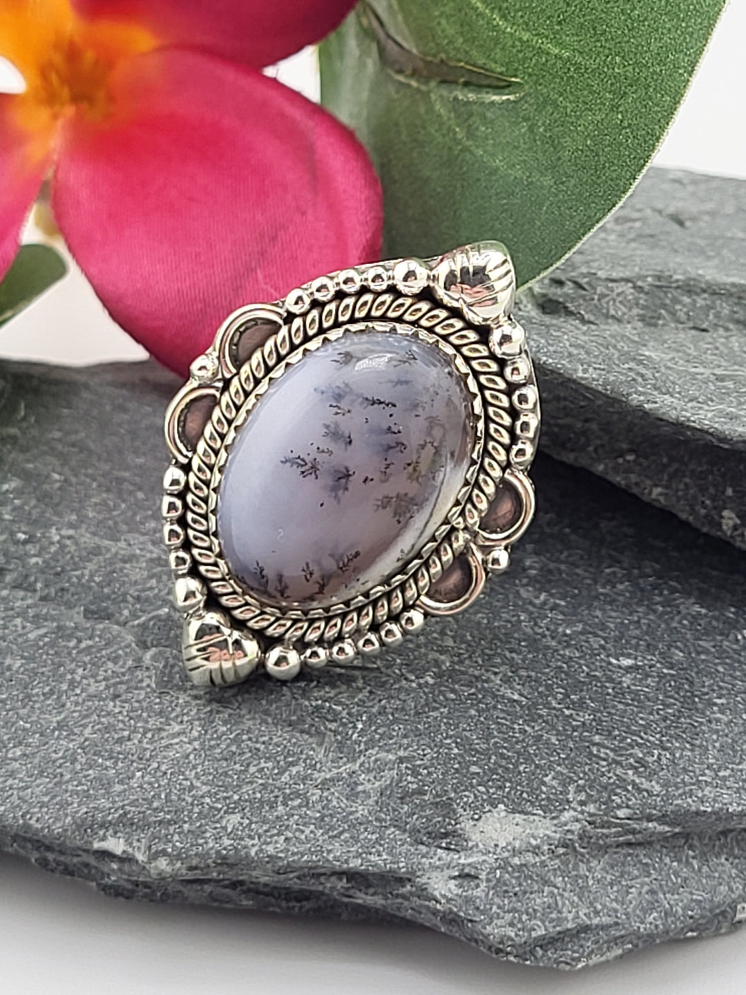 Dendritic Opal Ring Size 8.5