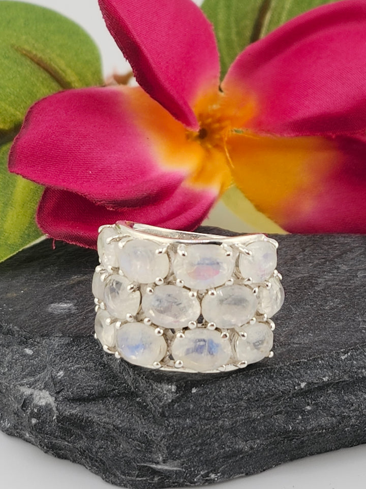 Moonstone Cluster Ring Size 5.75