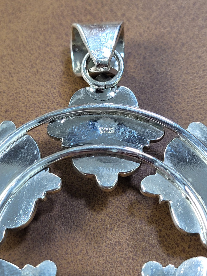 Natural Black Onyx Naja Pendant 925 Sterling Silver