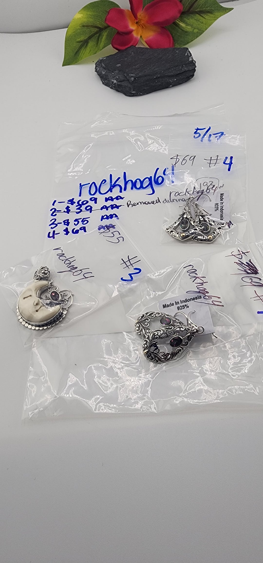 RESERVED FOR: rockhog64 - 5/17/2025 tiktok Live Show (48 hour) -3 Sterling Silver Items