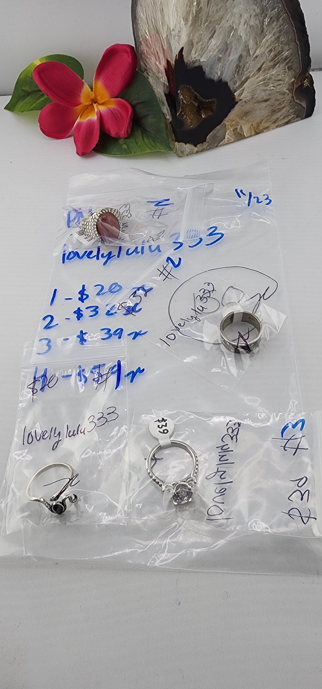PM SHOW 48HR - RESERVED FOR: lovelylulu333 - 11/23/2025 tiktok Live Show - 4 Sterling Silver Items