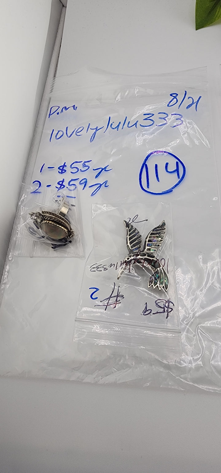 PM SHOW 48HR - RESERVED FOR: lovelylulu333 - 8/21/2025 FL tiktok Live Show - 2 Sterling Silver Items