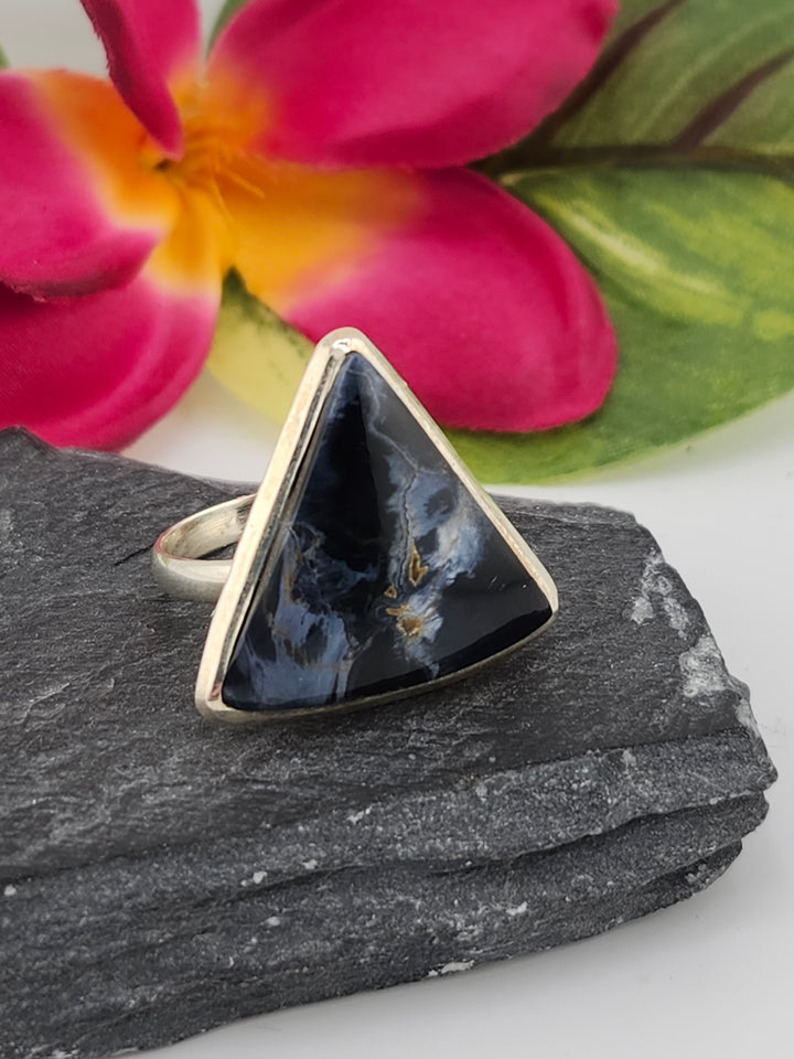 Petersite Ring in sterling silver 925 size 8