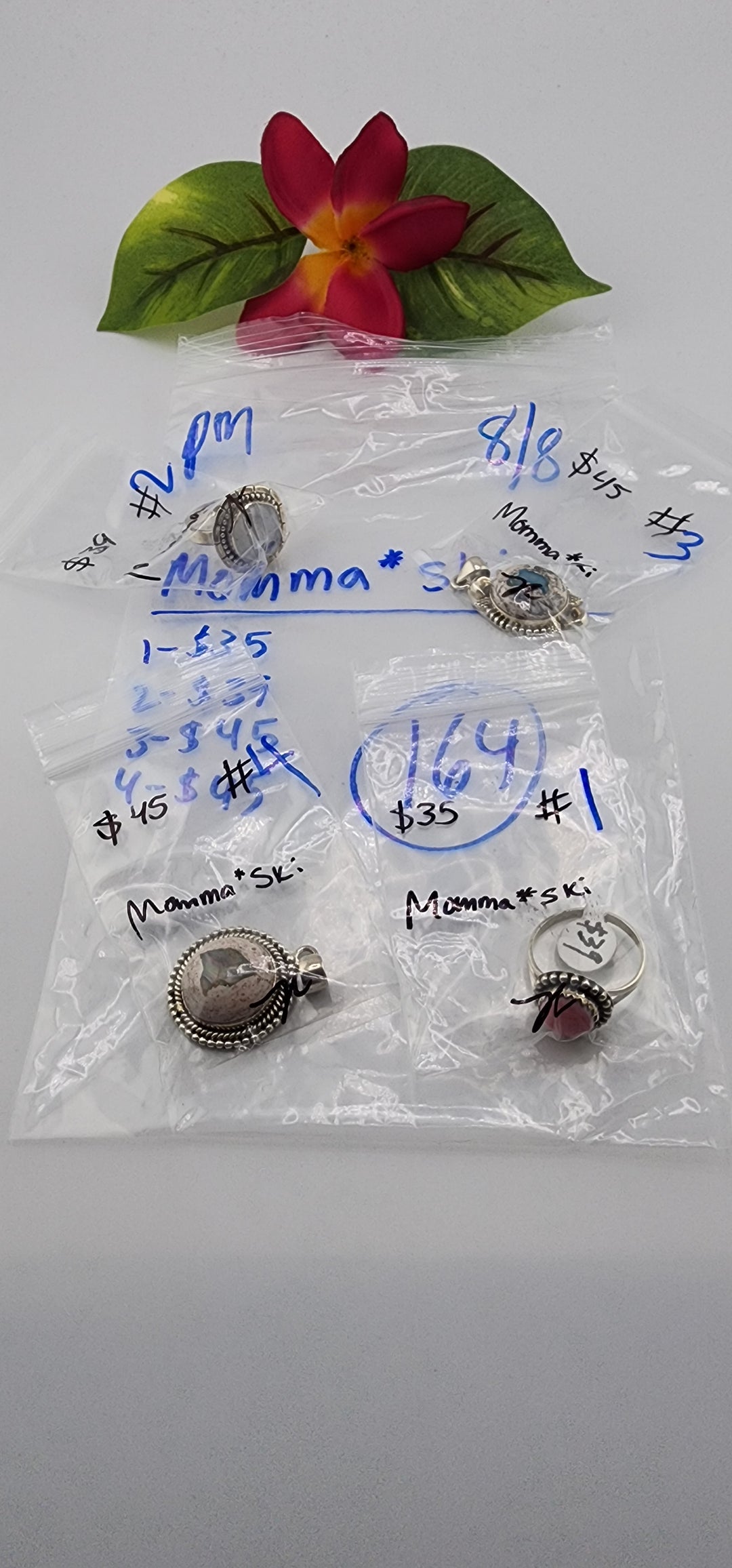 PM SHOW 48HR - RESERVED FOR: Momma*ski - 8/8/2025 FL tiktok Live Show - 4 Sterling Silver Items