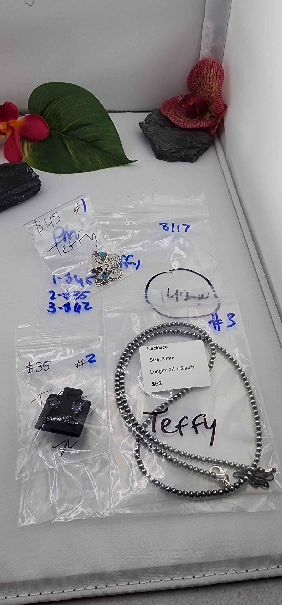PM SHOW 48HR - RESERVED FOR: Teffy - 8/17/2025 FL tiktok Live Show - 3 Sterling Silver Items