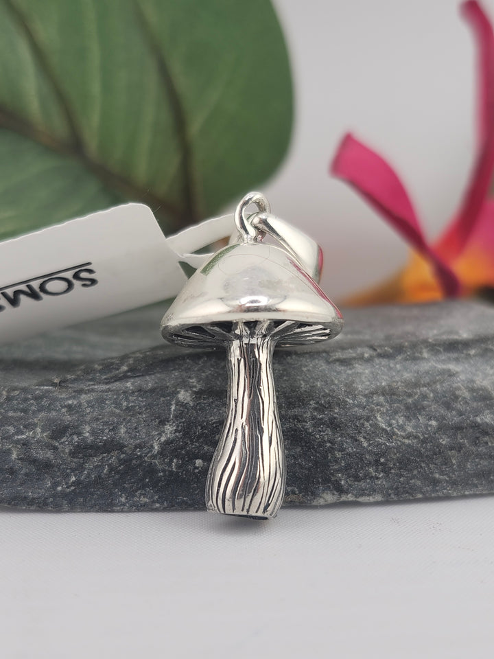 Designer SOMS 925 Sterling Silver Mushroom Pendant