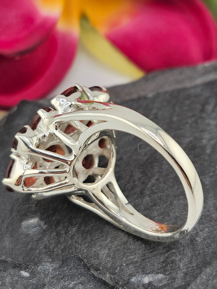 Cluster Garnet Ring Size 10