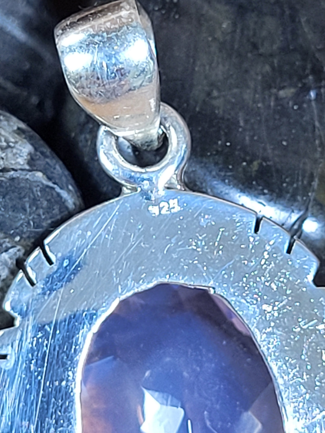 Natural Lavender Quartz 925 Sterling Silver Pendant - 1 1/2"