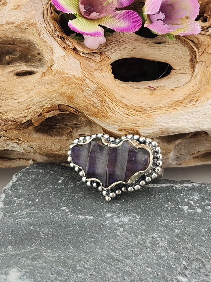 Purple Labradorite Bat Ring Size 6