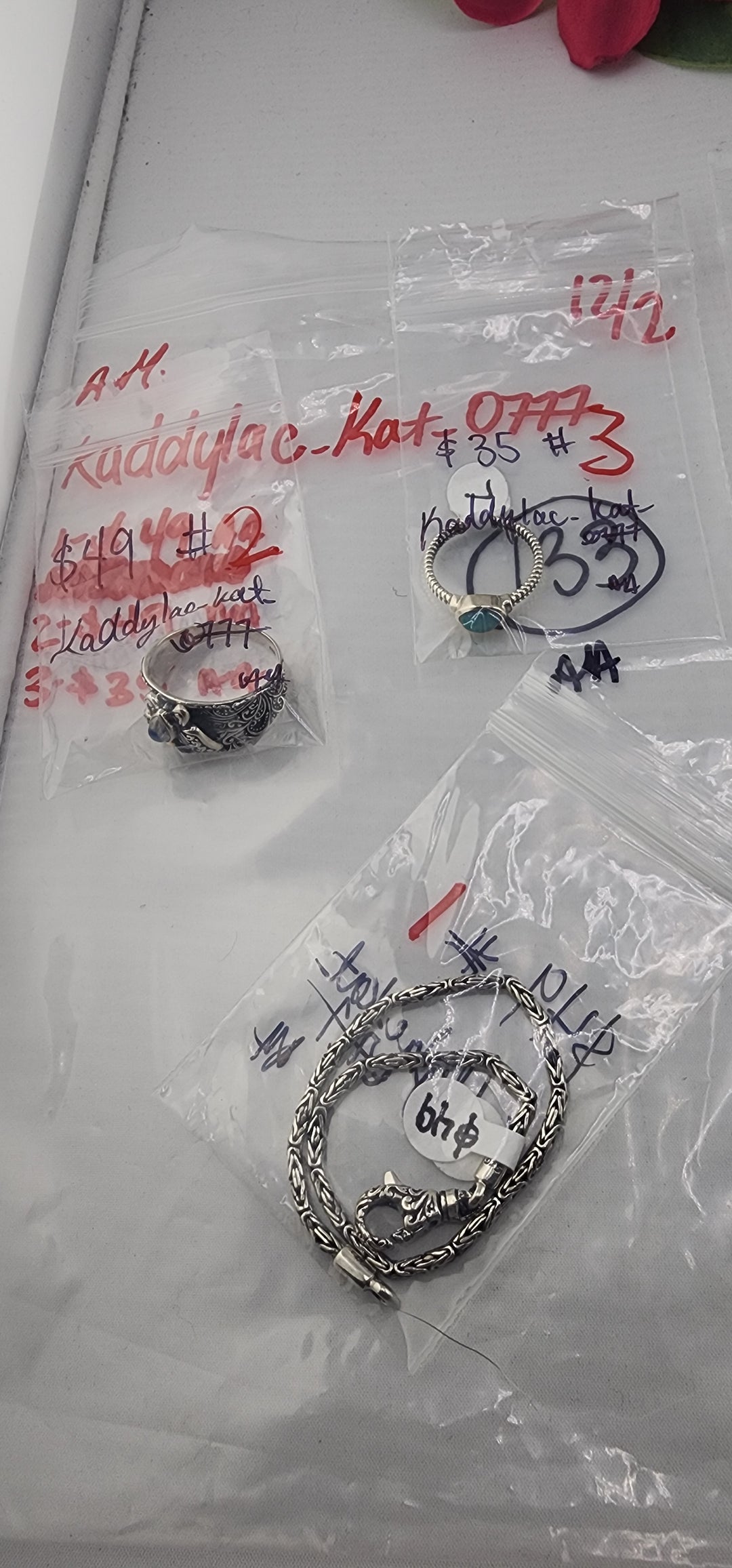 AM SHOW 48HR RESERVED FOR: kaddylac_kat_0777 - 12/2/2025 FL tiktok Live Show - 3 Sterling Silver Items