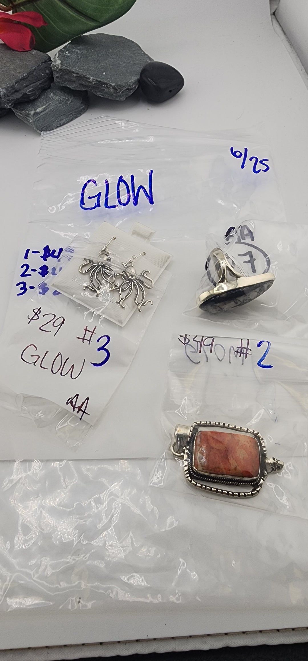RESERVED FOR: GLOW - 6/25/2025 tiktok Reservation Live Show - 3 Sterling Silver Items