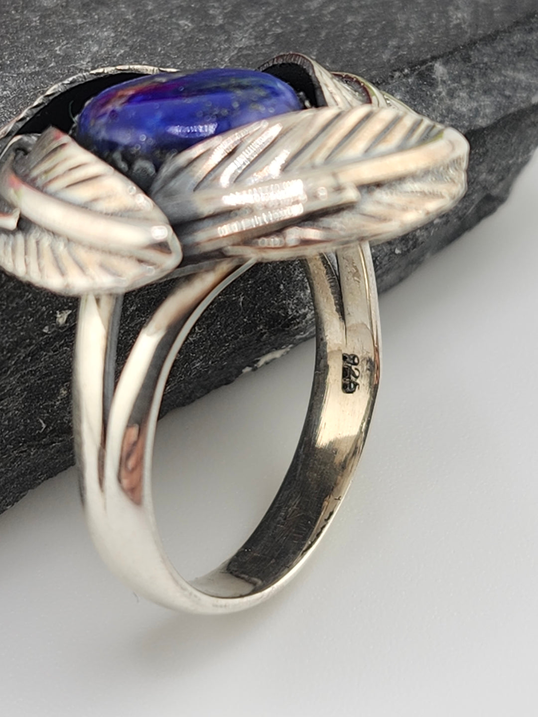 Lapis &amp; 925 Sterling Silver Ring Size 8